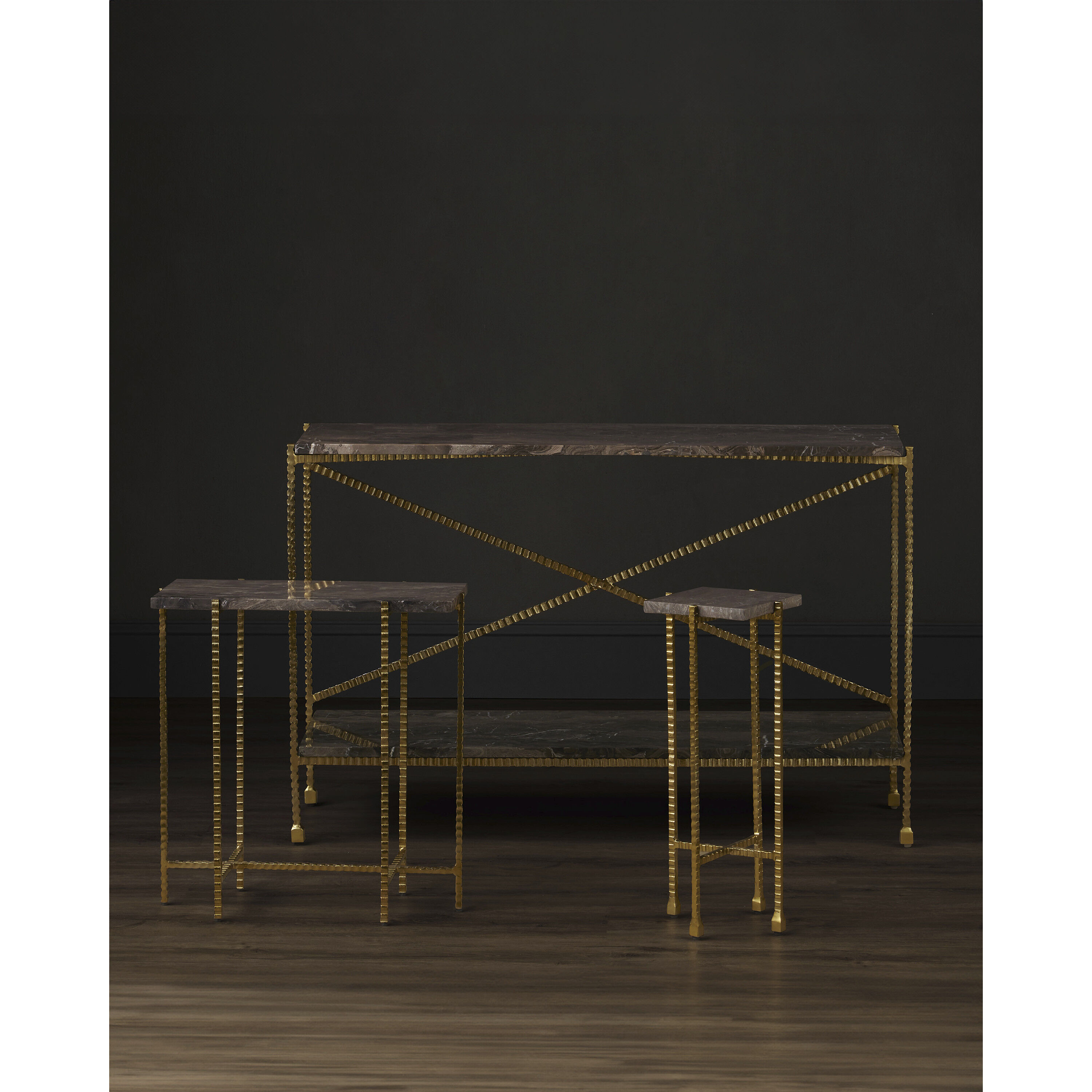 Flying Gold 48 inch Natural and Gold Console Table