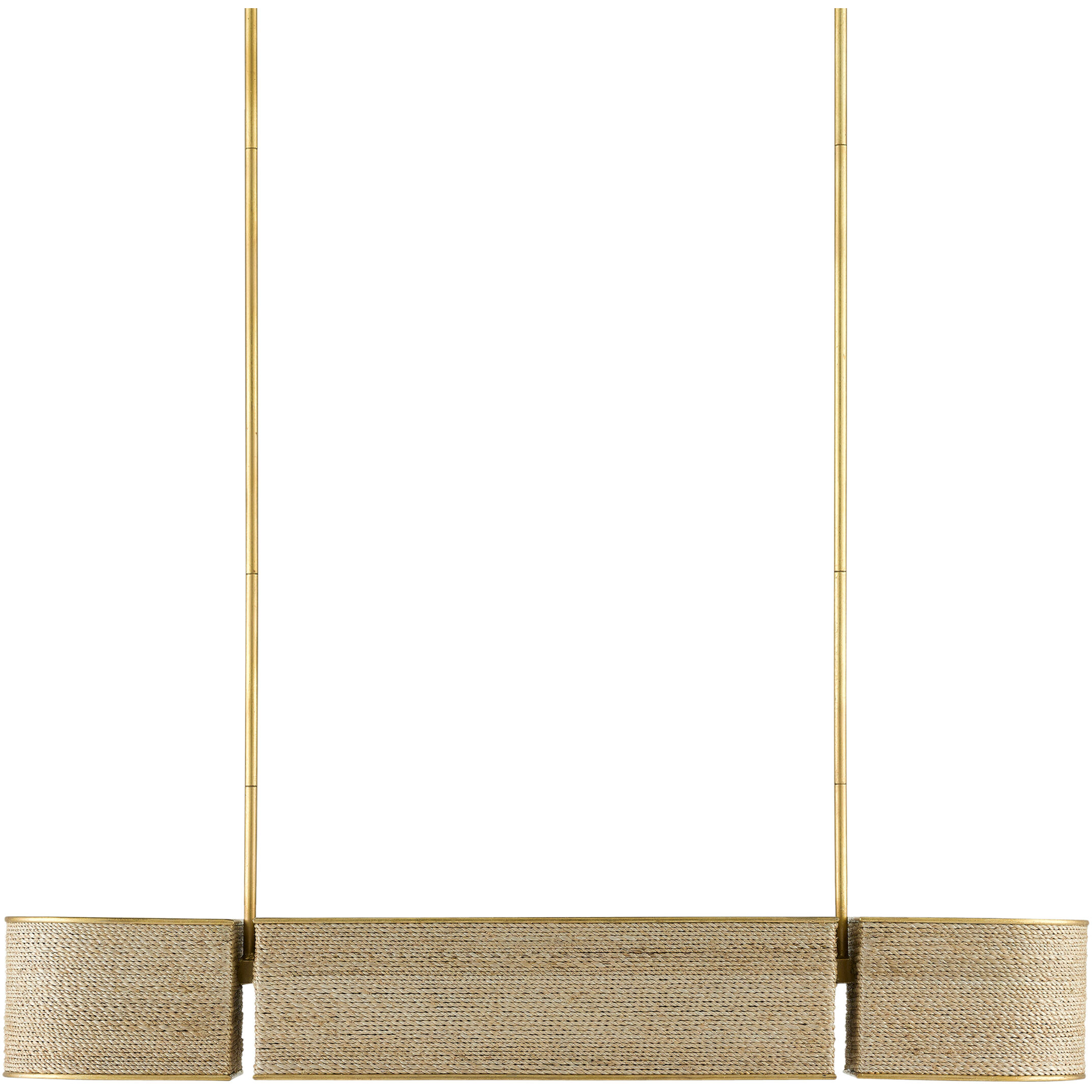 Tenby 4 Light 42 inch Contemporary Gold Leaf/Abaca Rope Chandelier Ceiling Light