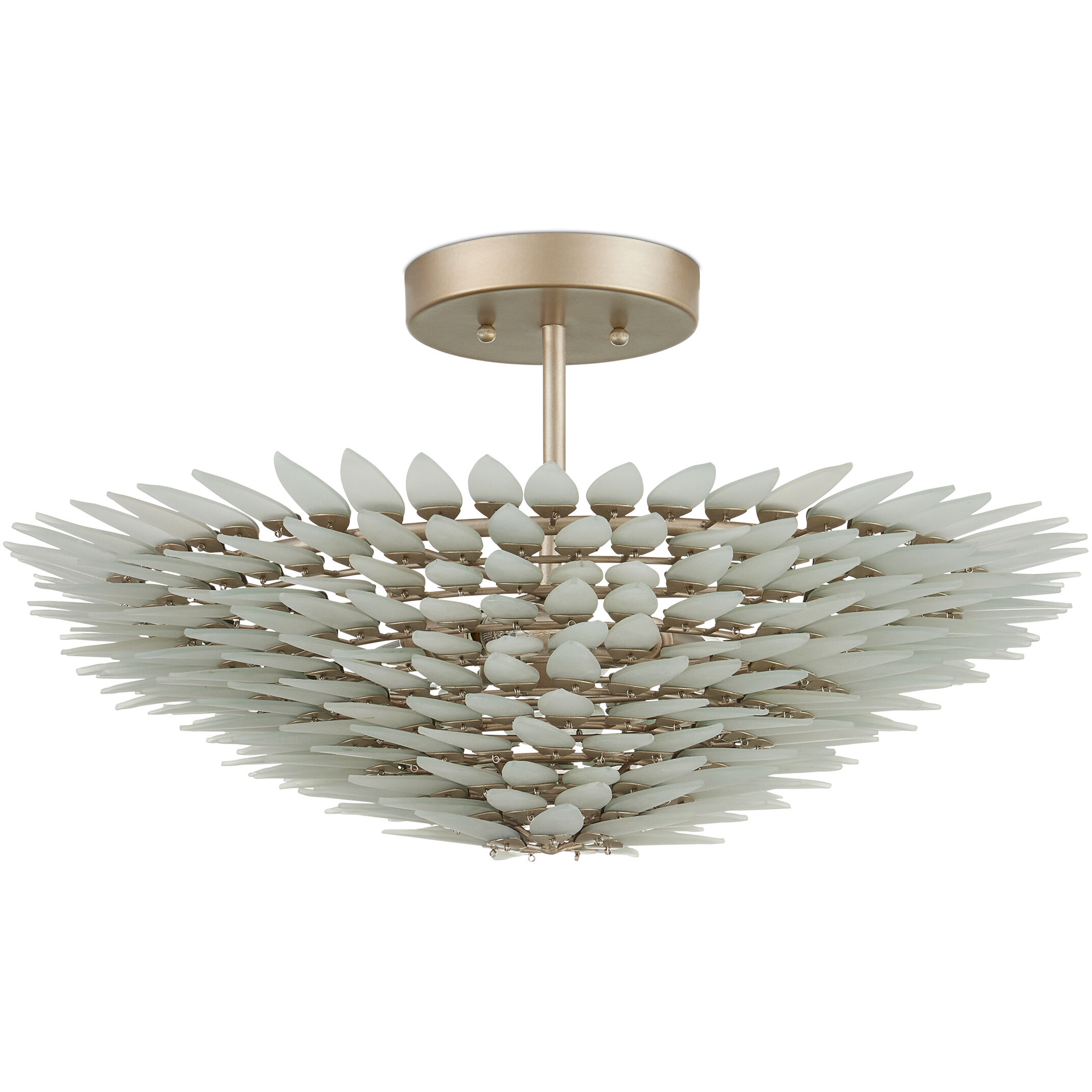 Dahlia 3 Light 22 inch Frosted/Contemporary Silver Semi-Flush Mount Ceiling Light