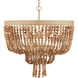 Sabia 6 Light 28 inch Natural/Coco Cream Chandelier Ceiling Light
