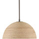 Tobago 1 Light 17 inch Bronze Gold/Sugar White/Natural Rope Pendant Ceiling Light