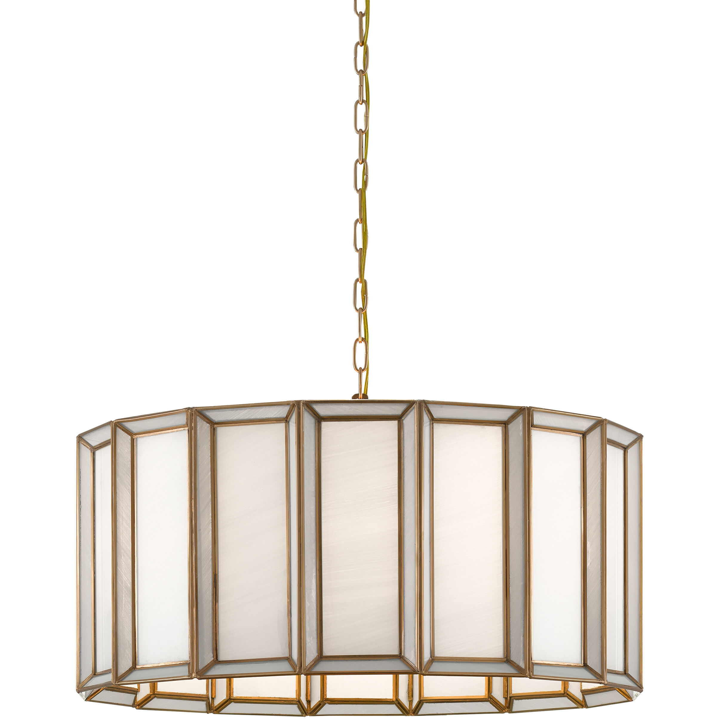 Daze 3 Light 24 inch Antique Brass/White Pendant Ceiling Light, Large