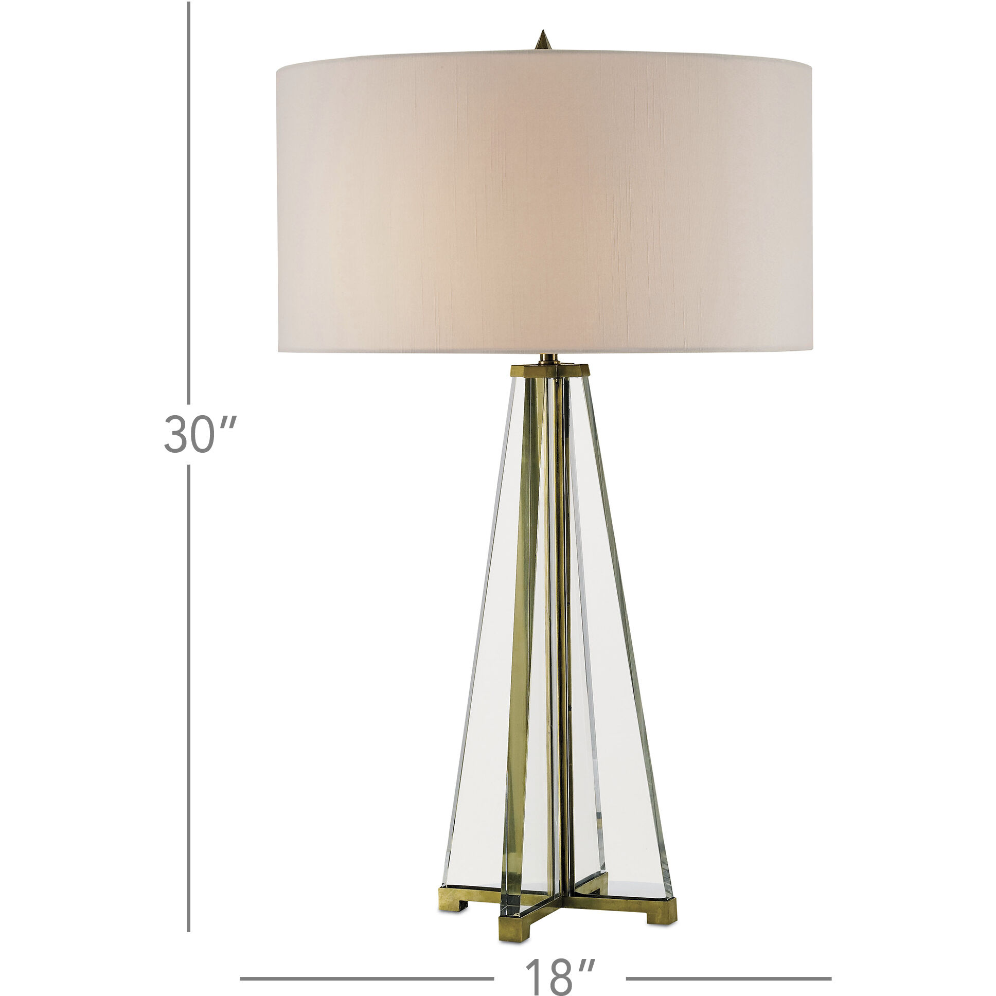 Lamont 30 inch 75 watt Clear/Brass Table Lamp Portable Light