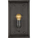Royster 1 Light 13.75 inch Matte Black/Clear Outdoor Wall Sconce