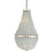Platea 3 Light 16.5 inch Contemporary Silver Leaf/Seaglass Chandelier Ceiling Light