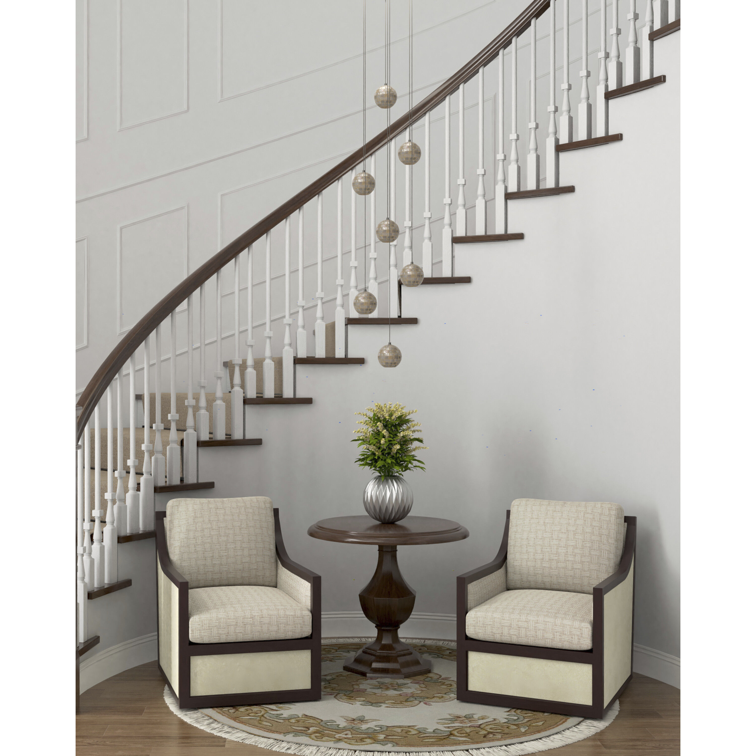 Finhorn 7 Light 16 inch Painted Silver/Pearl Multi-Drop Pendant Ceiling Light