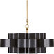 Grand Lotus 1 Light 20.25 inch Satin Black/Contemporary Gold Leaf Chandelier Ceiling Light, Small, Convertible to Semi-Flush