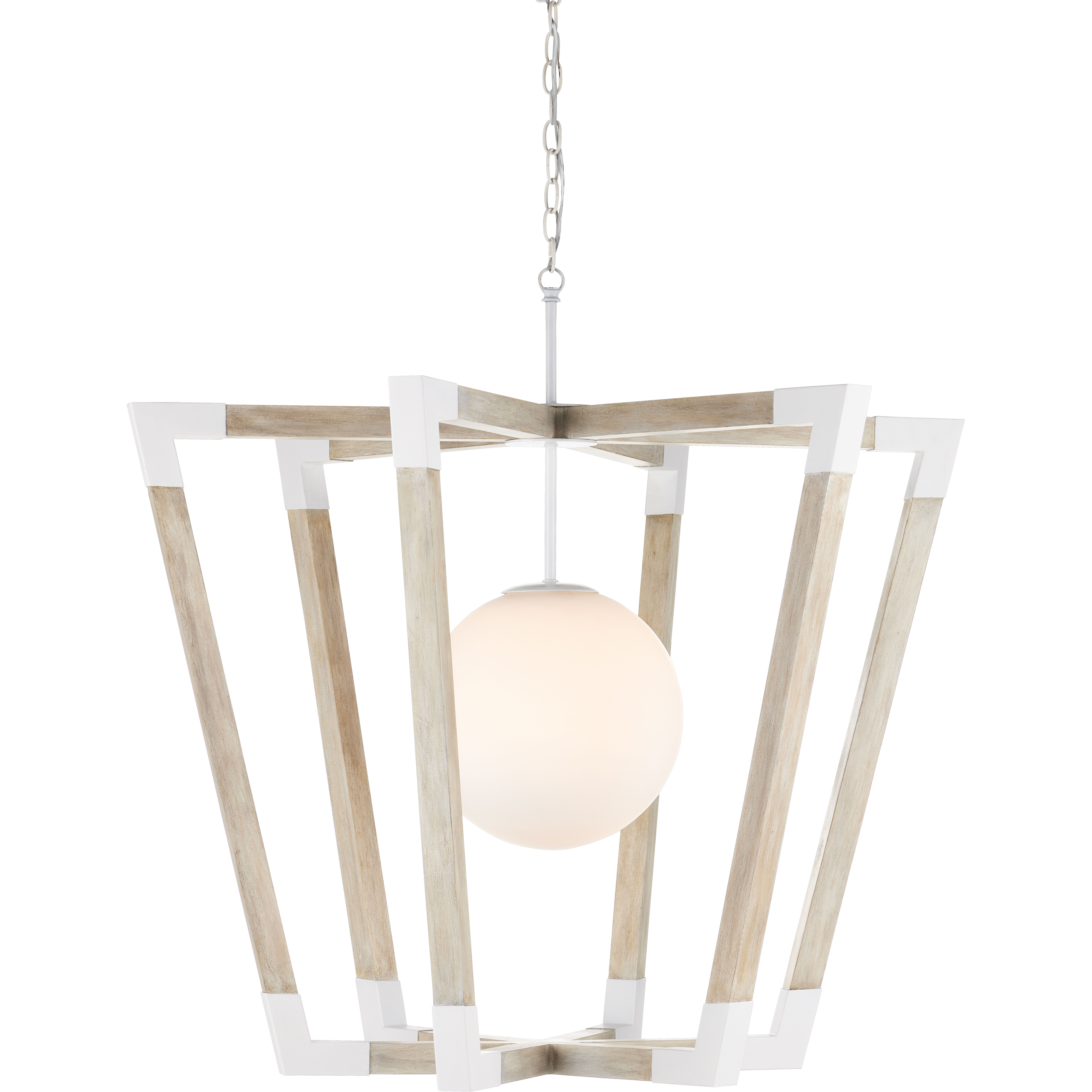 Bastian 1 Light 37 inch Sugar White/Sandstone Globe Pendant Ceiling Light