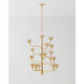 Agave Americana 22 Light 42 inch Dark Contemporary Gold Leaf Chandelier Ceiling Light, Marjorie Skouras Collection