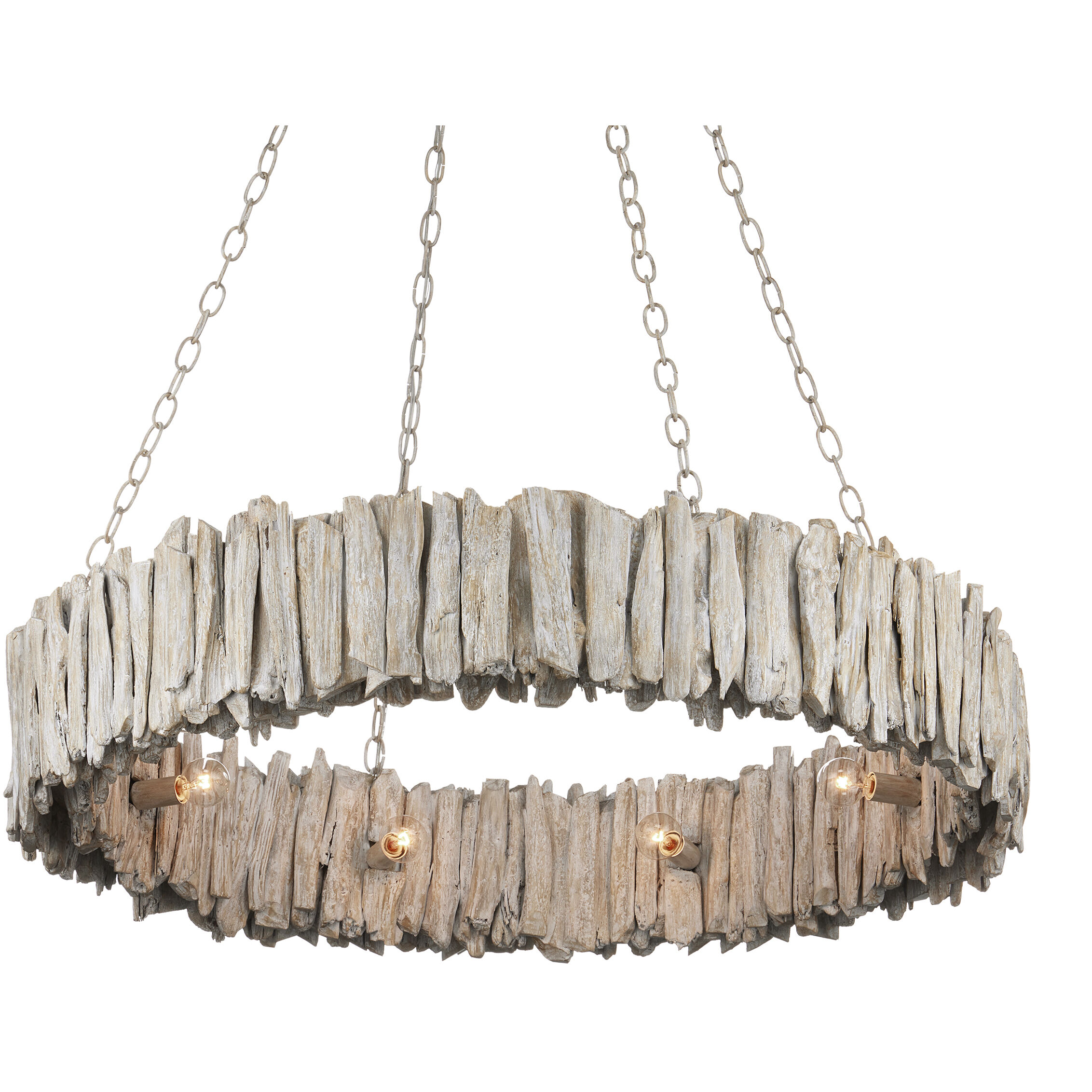 Driftwood 8 Light 39 inch Whitewash Chandelier Ceiling Light