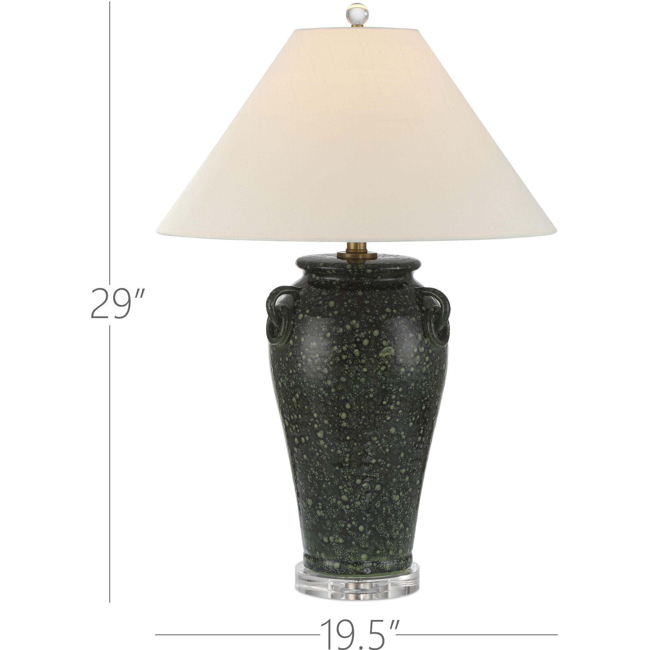 Junko 29 inch 150.00 watt Green/Clear Table Lamp Portable Light