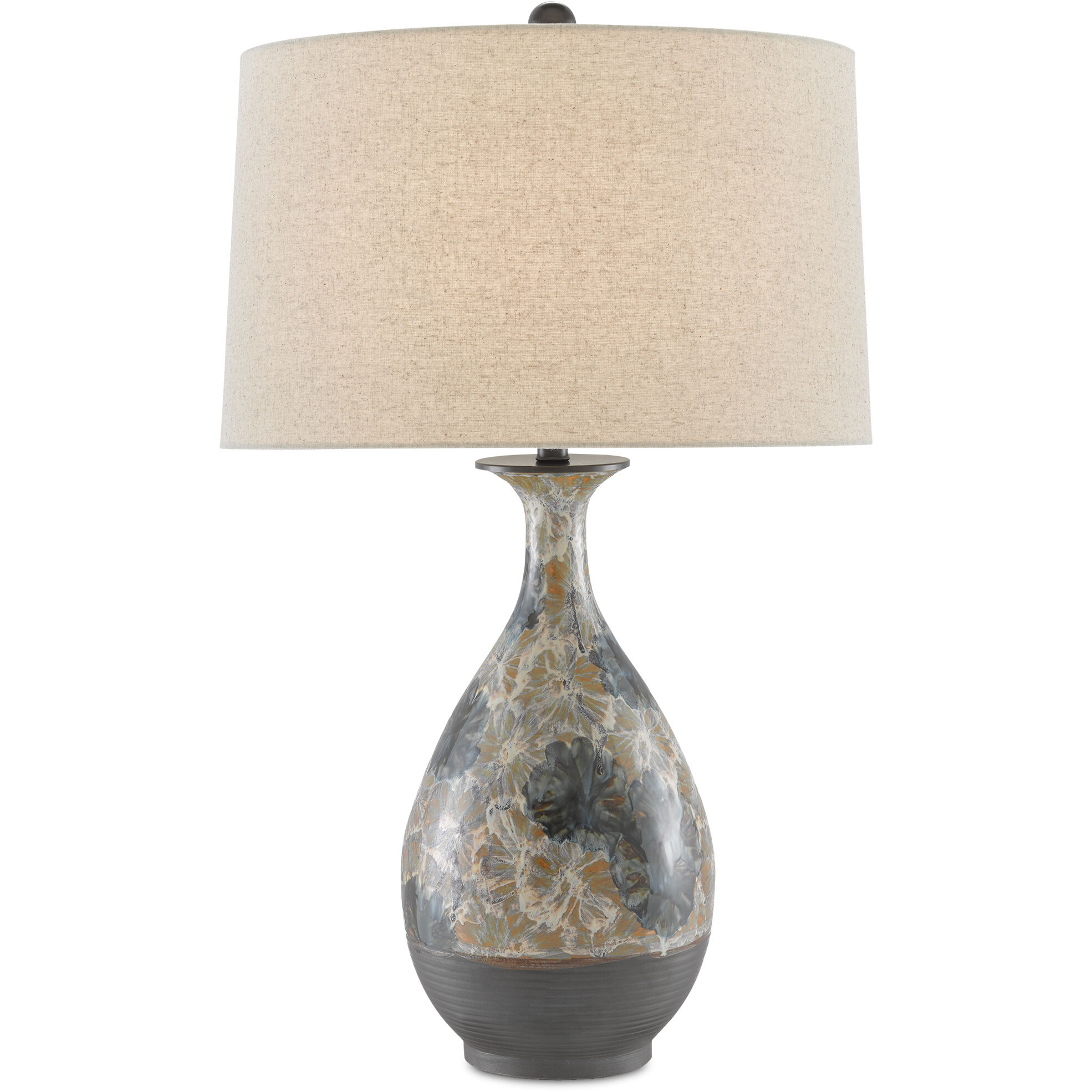 Frangipani 34 inch 150 watt Cream/Blue/Brown Table Lamp Portable Light