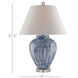 Malaprop 27.5 inch 150 watt Blue/White Table Lamp Portable Light