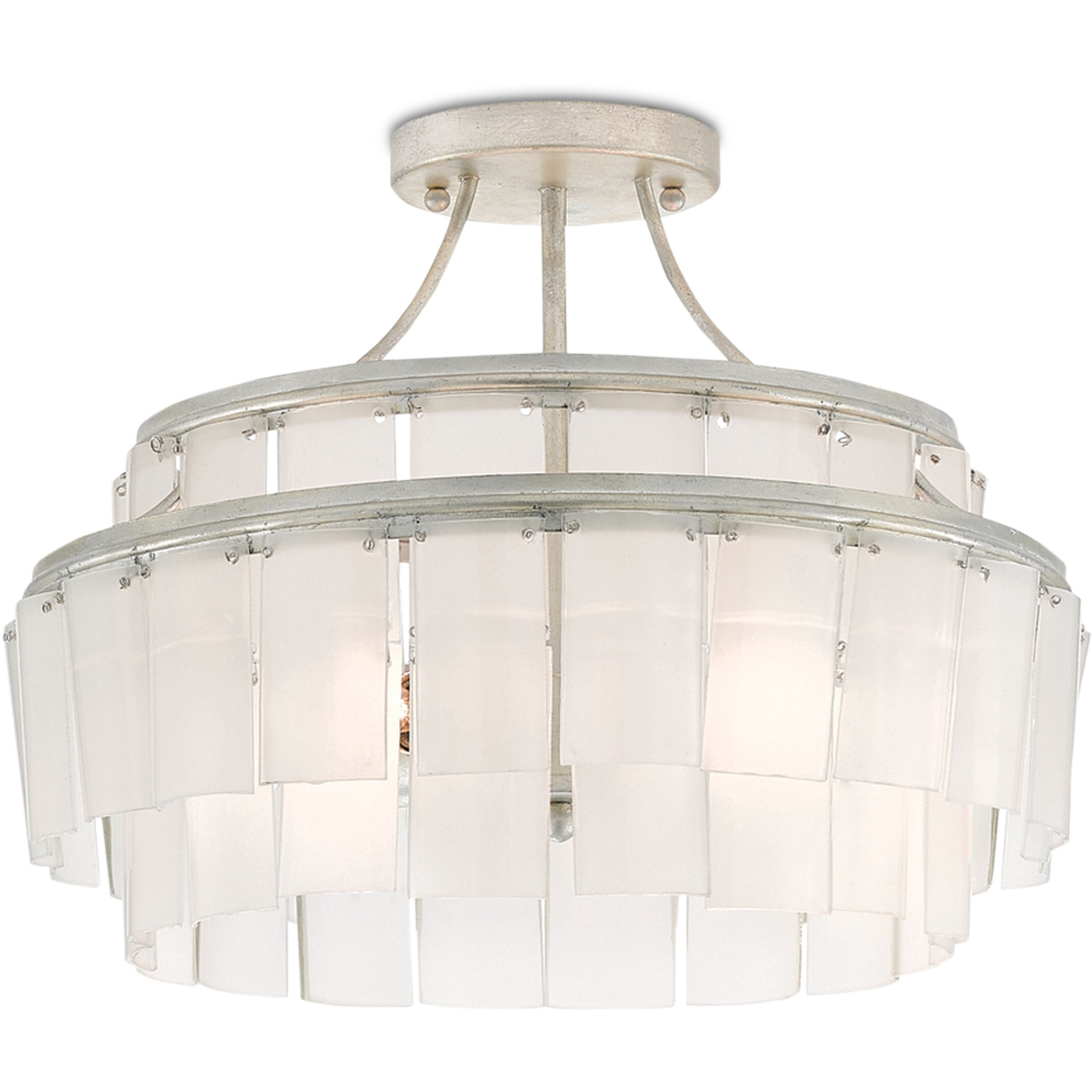 Vintner 3 Light 15.5 inch Contemporary Silver Leaf Semi-Flush Mount Ceiling Light