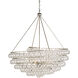 Stratosphere 4 Light 46 inch Contemporary Silver Leaf Chandelier Ceiling Light