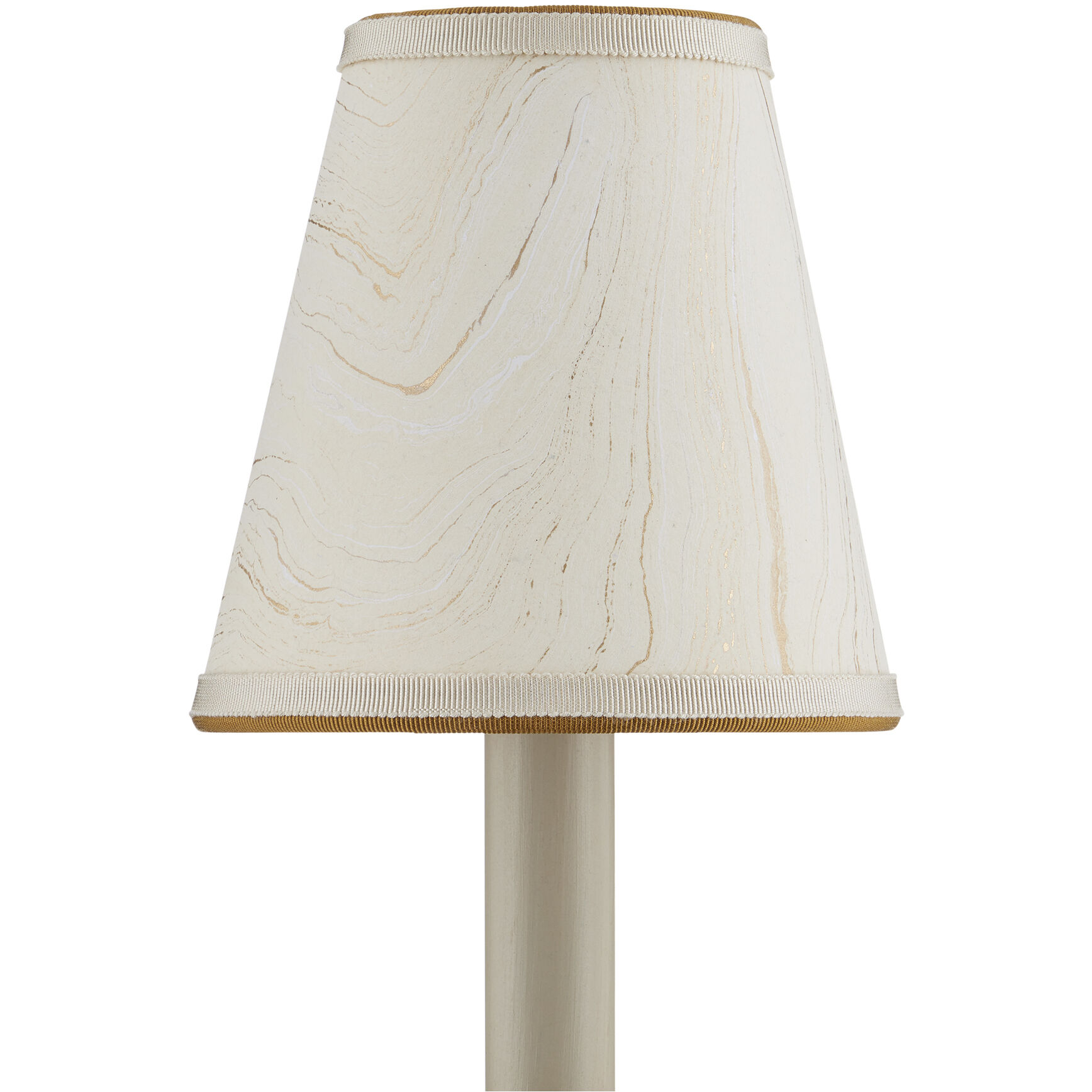 Marble Paper Cream and Gold Tapered Chandelier Shade