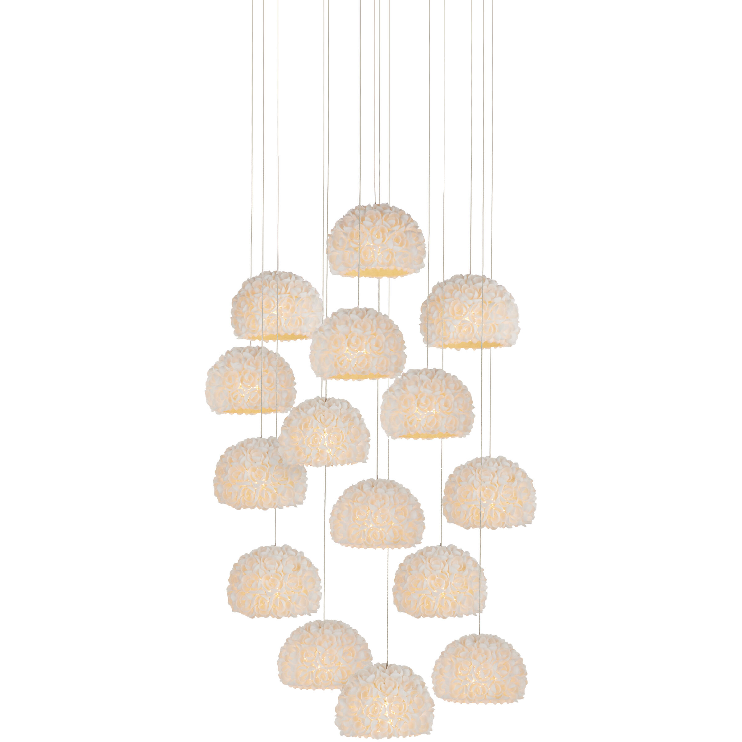 Virtu 15 Light 21 inch Natural/Silver Multi-Drop Pendant Ceiling Light