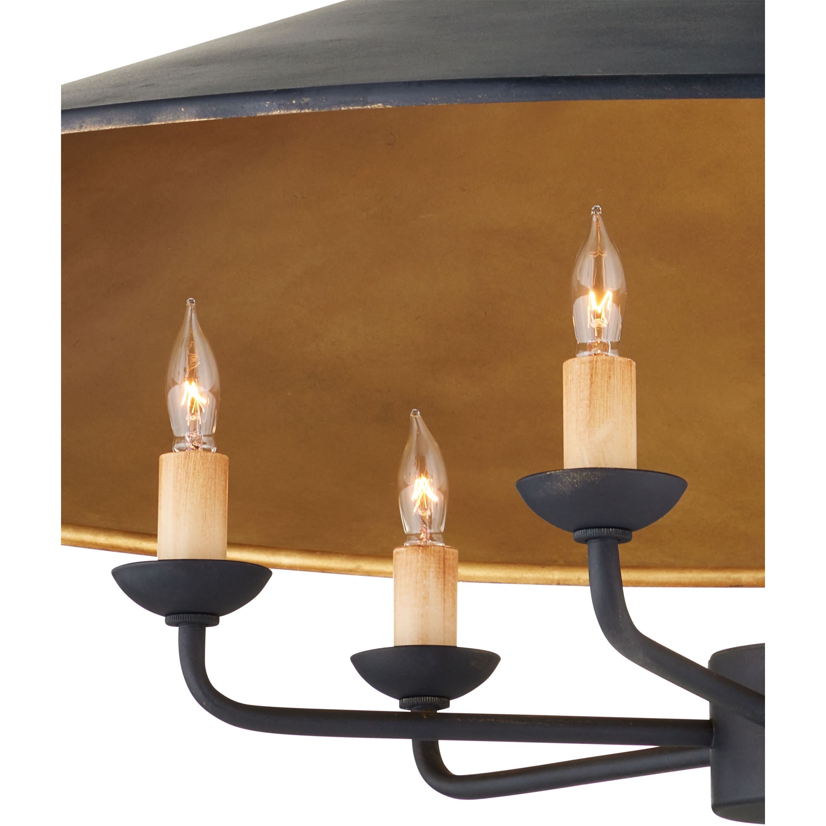 Brussels 6 Light 36 inch French Black/Contemporary Gold Pendant Ceiling Light