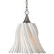 Twirl 1 Light 18 inch White/Antique Brushed Nickel Pendant Ceiling Light