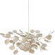 Lunaria 4 Light 31 inch Contemporary Silver Leaf Chandelier Ceiling Light, Small