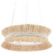 Seychelles 6 Light 33 inch Sugar White/Natural Raffia Chandelier Ceiling Light