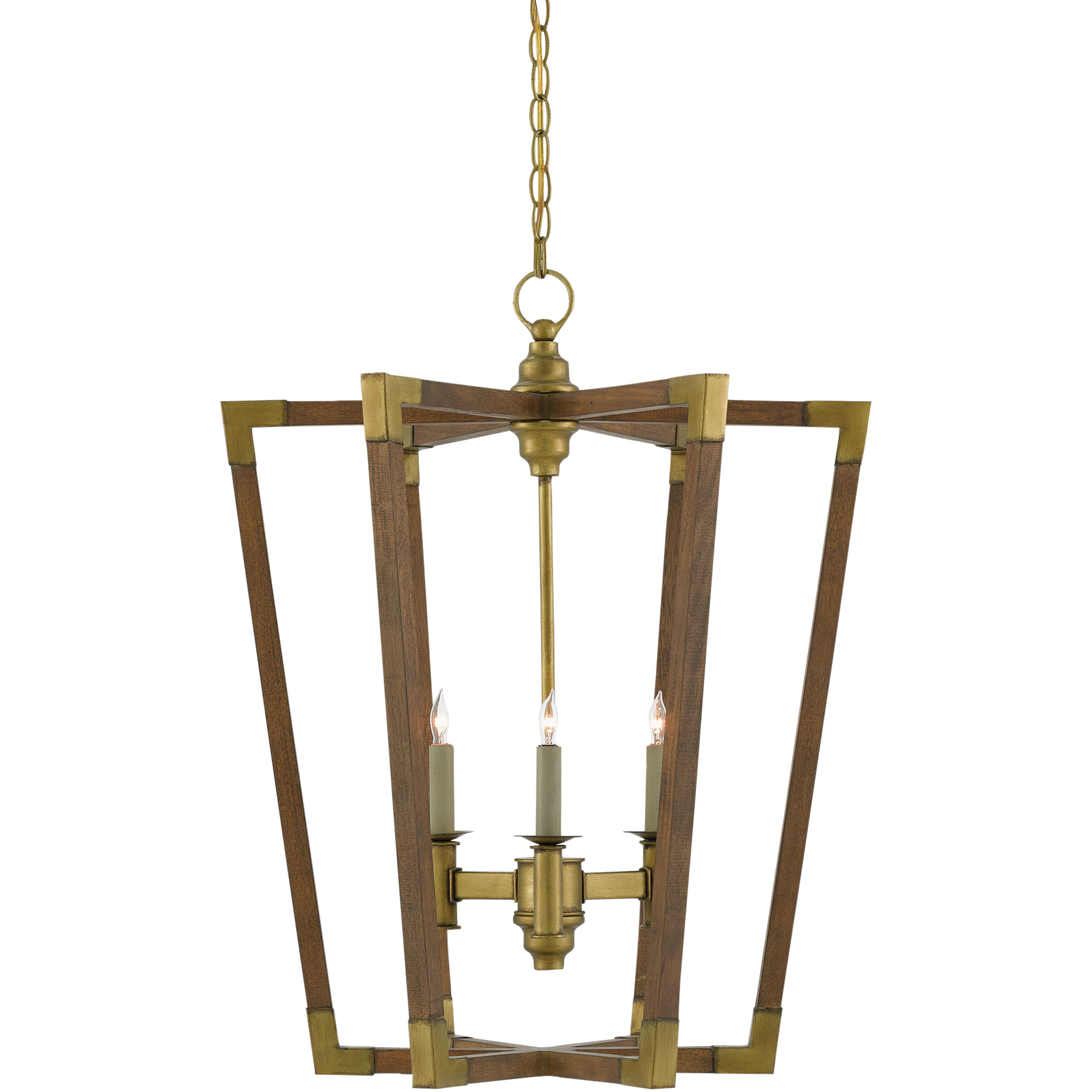 Bastian 3 Light 23.5 inch Chestnut/Brass Chandelier Ceiling Light, Medium