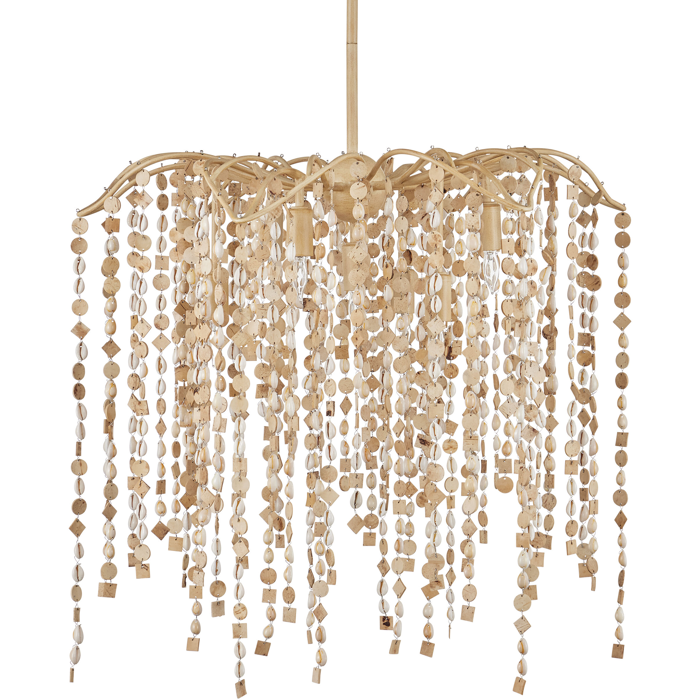 Kealia 7 Light 24.5 inch Natural/Coco Cream Chandelier Ceiling Light, Medium