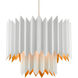 Syrie 5 Light 25.5 inch Sugar White/Painted Contemporary Gold Chandelier Ceiling Light