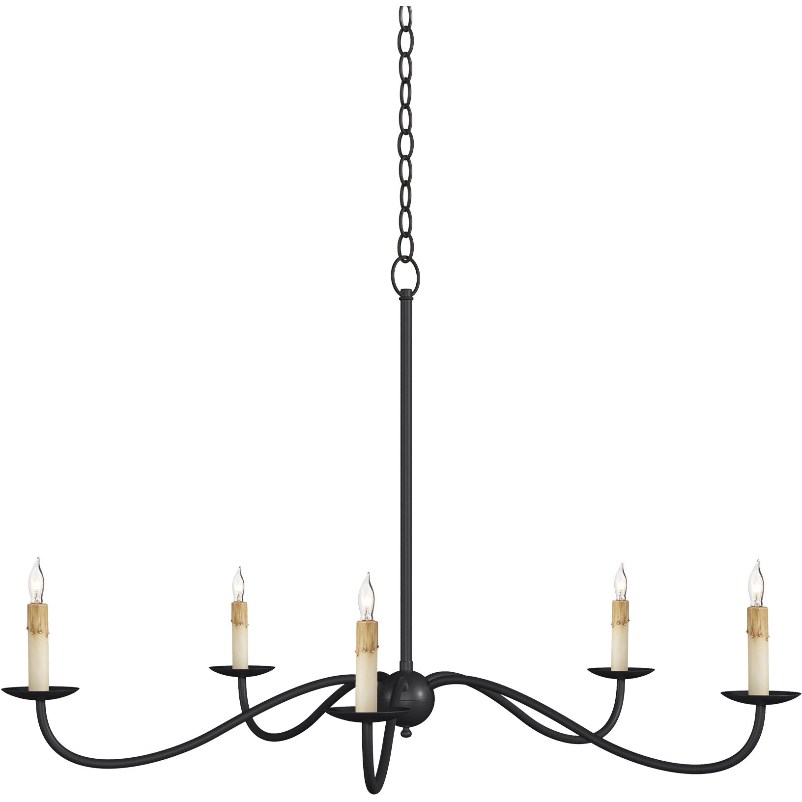 Saxon 5 Light 33.25 inch Zanzibar Black Chandelier Ceiling Light
