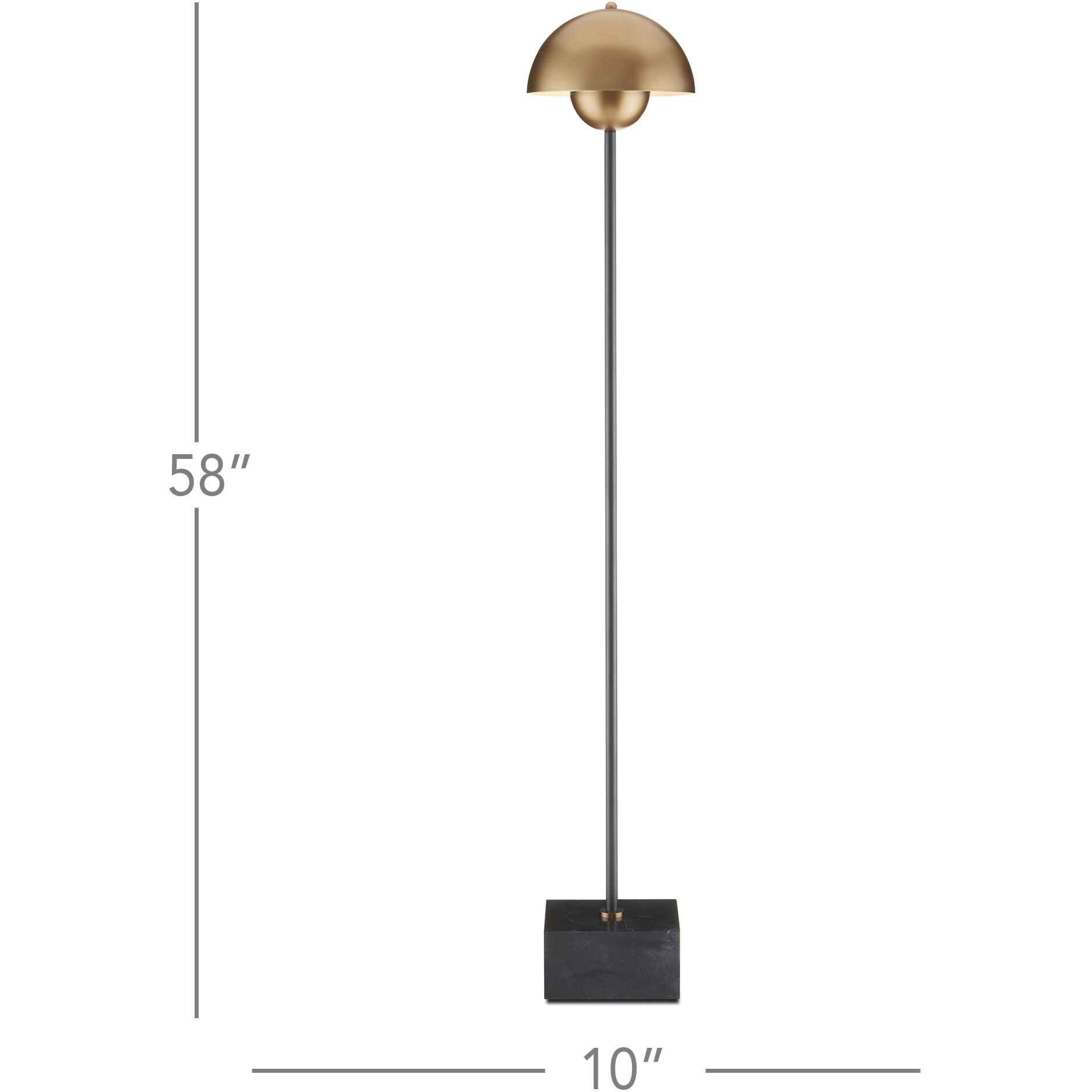 La Rue 58 inch 7 watt Brushed Brass/Black Floor Lamp Portable Light