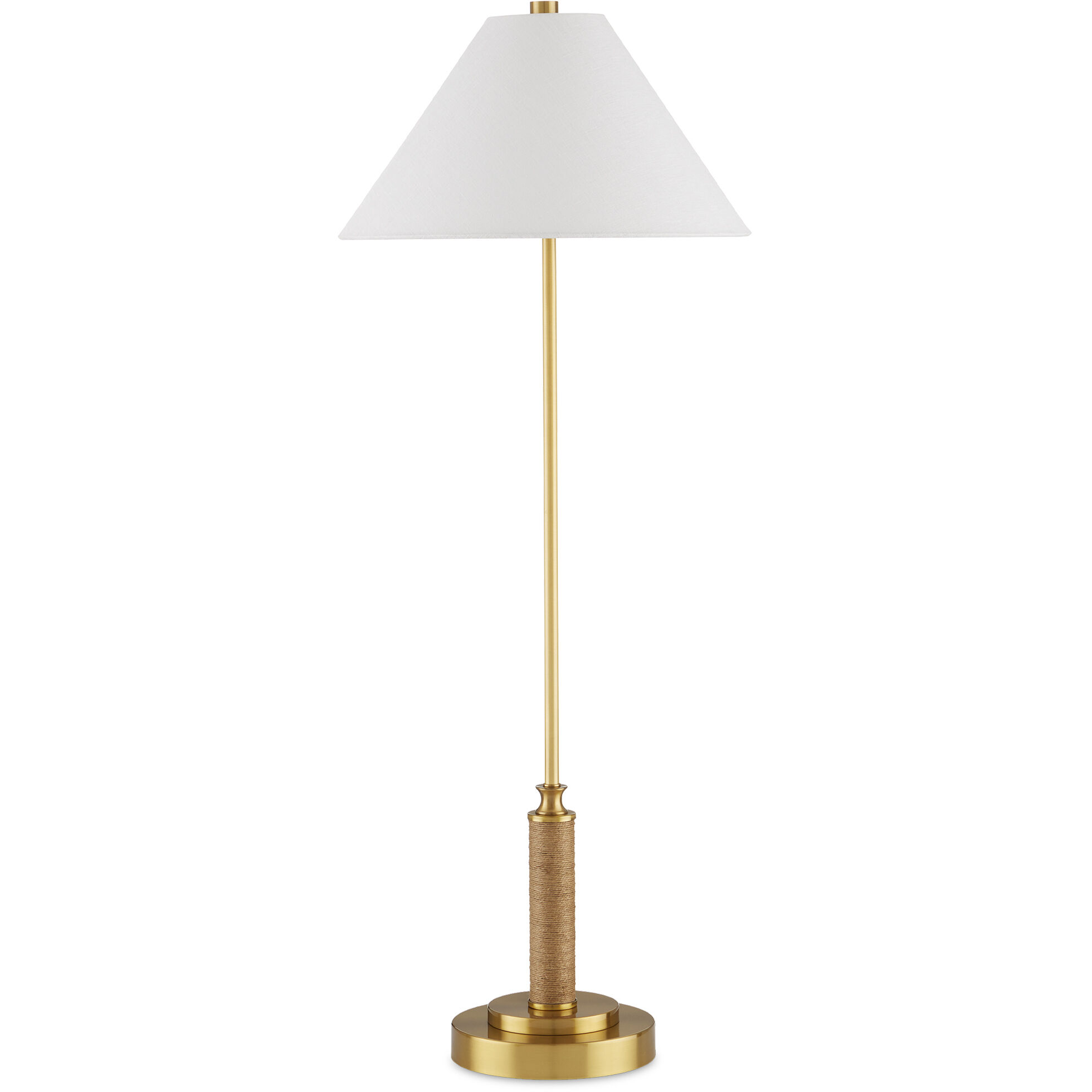 Ippolito 36.5 inch 60 watt Antique Brass and Natural Console Lamp Portable Light