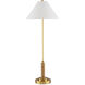 Ippolito 36.5 inch 60 watt Antique Brass and Natural Console Lamp Portable Light