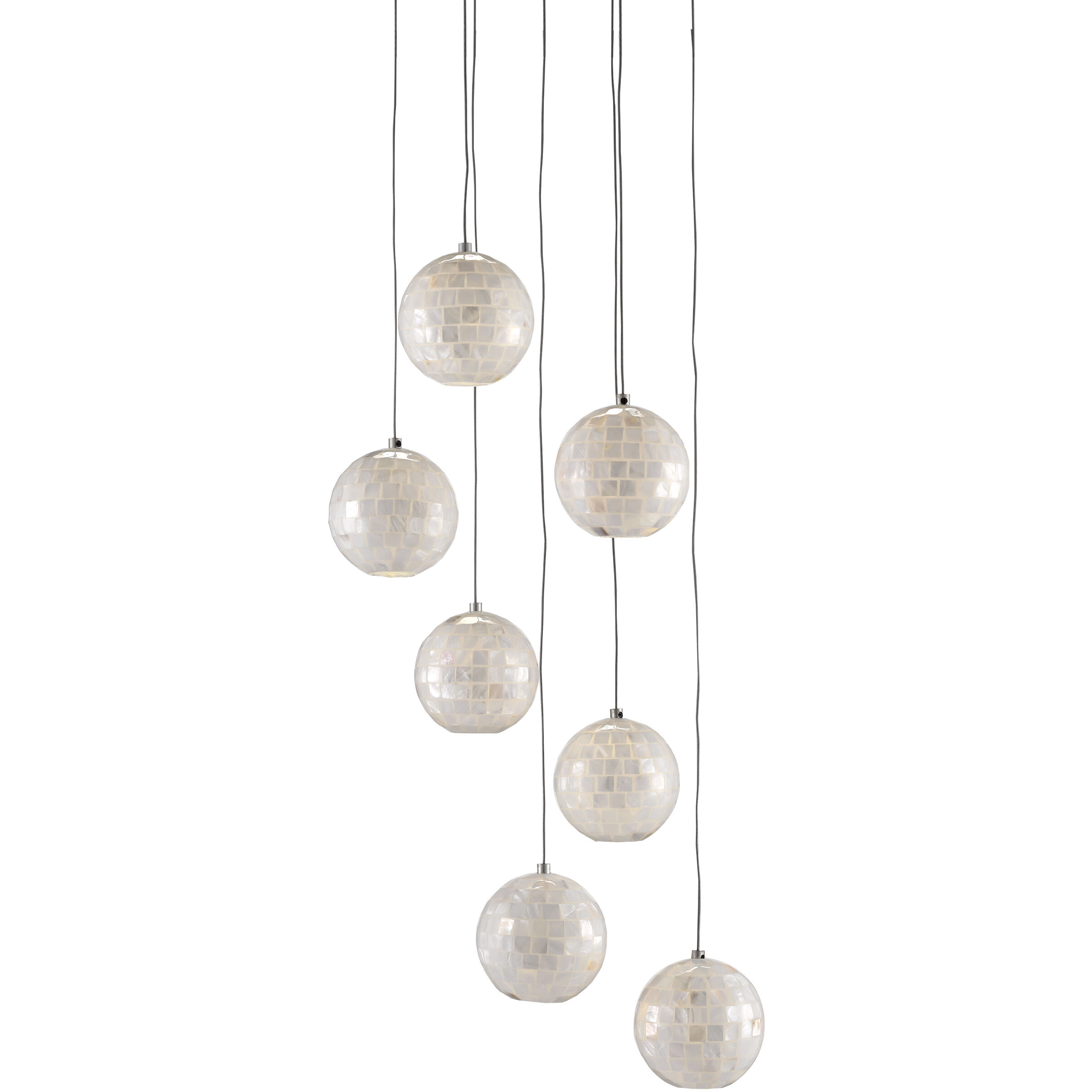 Finhorn 7 Light 16 inch Painted Silver/Pearl Multi-Drop Pendant Ceiling Light