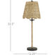 Annabelle 33.5 inch 60 watt Natural and Mole Black Table Lamp Portable Light, Suzanne Duin Collection