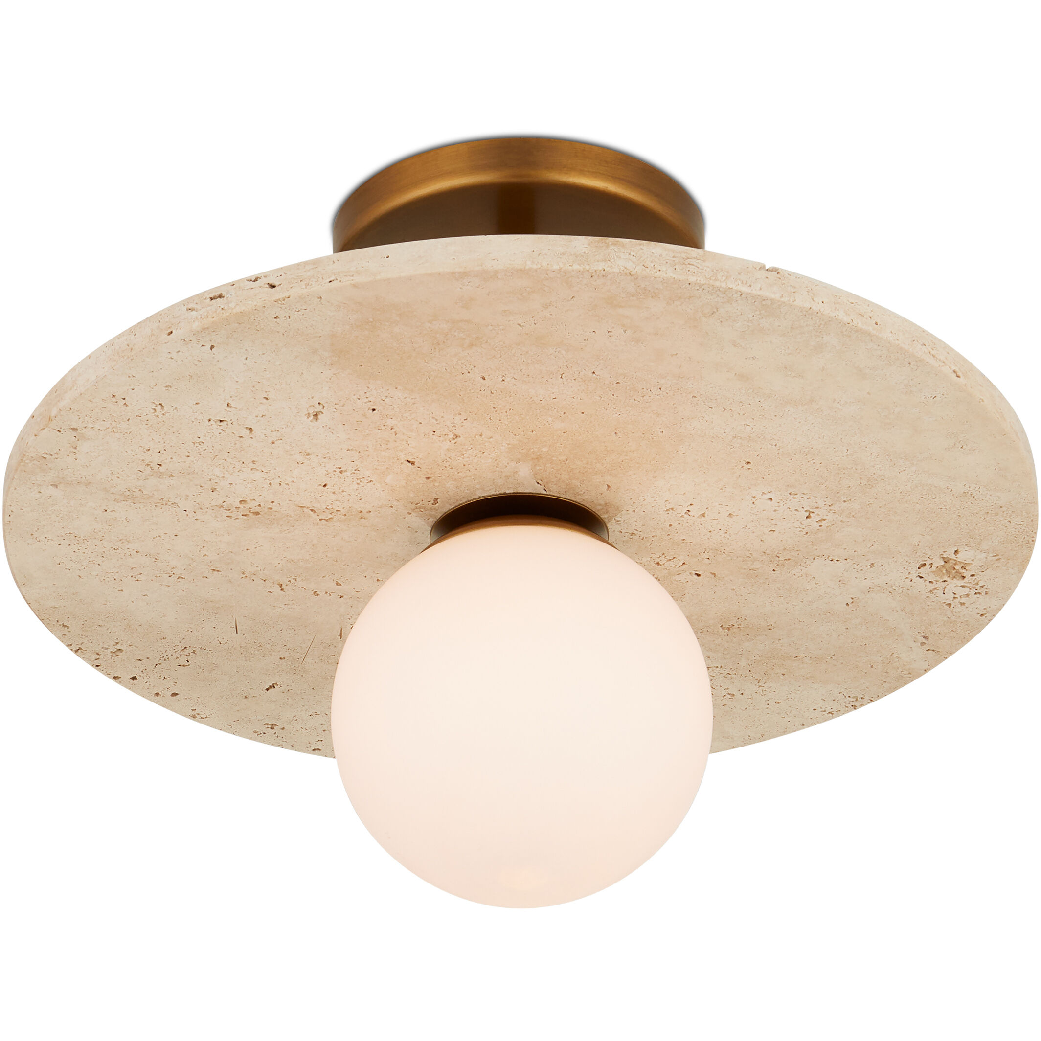 Apricity 1 Light 16 inch Beige/Antique Brass/Frosted White Semi-Flush Mount Ceiling Light