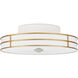 Fielding 1 Light 24 inch Gesso White/Contemporary Gold/Sugar White/White Flush Mount Ceiling Light