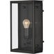 Royster 1 Light 13.75 inch Matte Black/Clear Outdoor Wall Sconce
