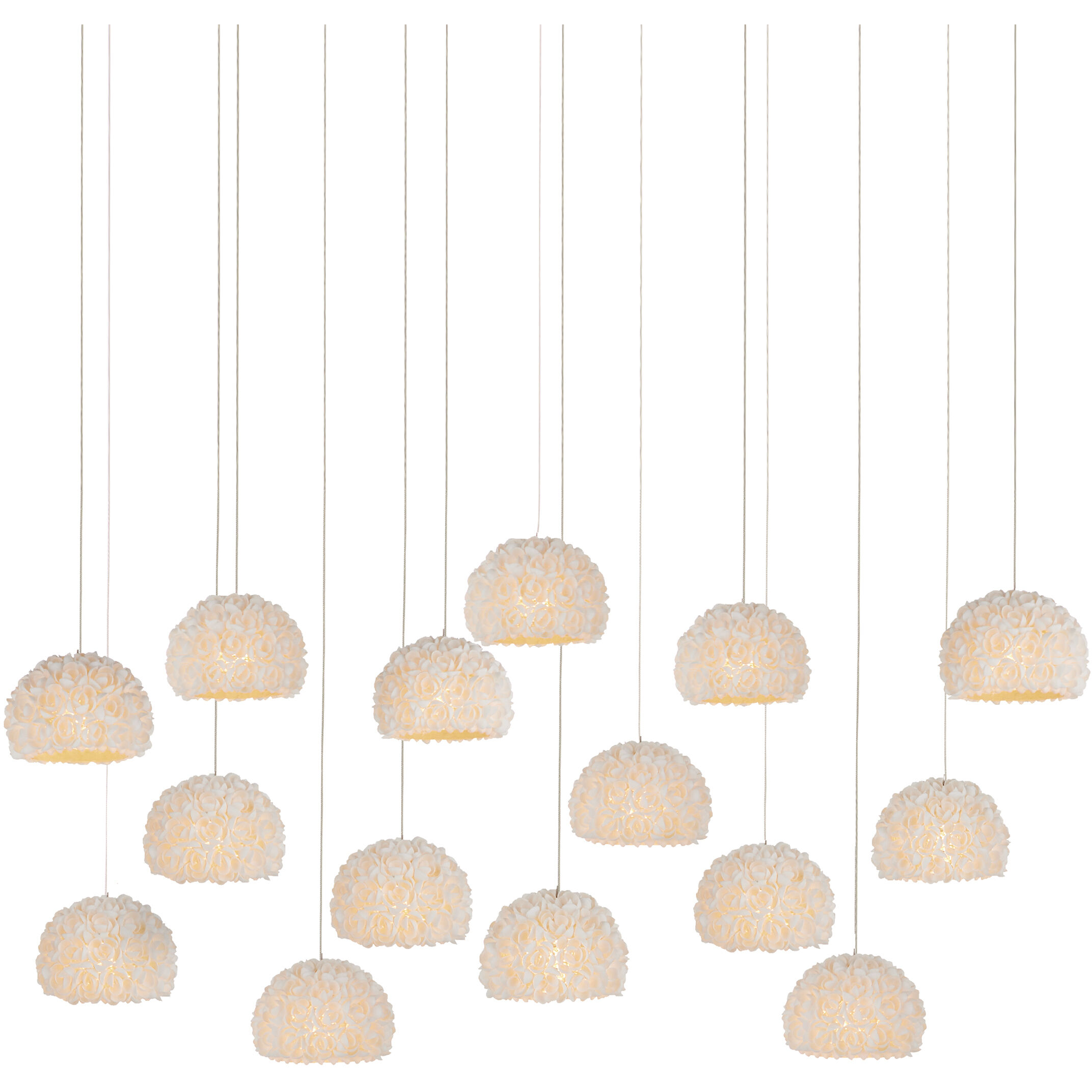 Virtu 15 Light 48 inch Natural/Silver Multi-Drop Pendant Ceiling Light