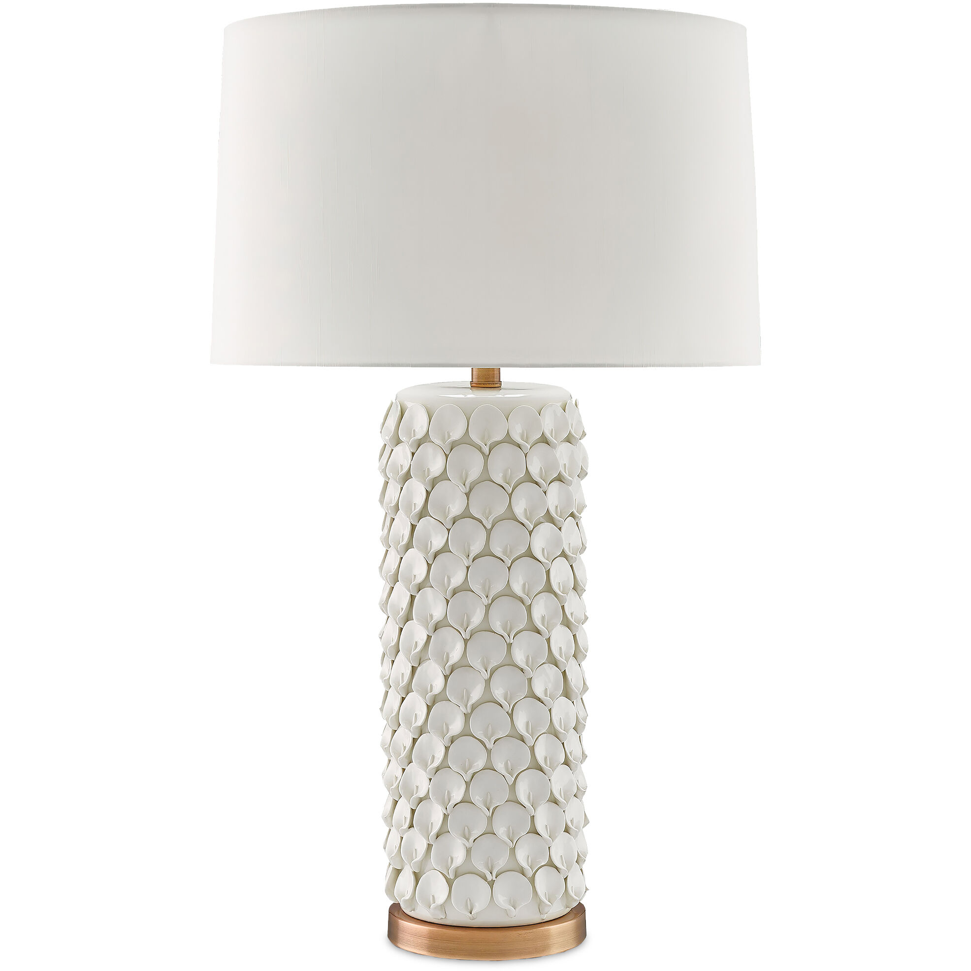 Calla Lily 31.25 inch 150 watt Cream/Antique Brass Table Lamp Portable Light