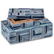 Cade 10.5 inch Blue/White Boxes, Set of 2