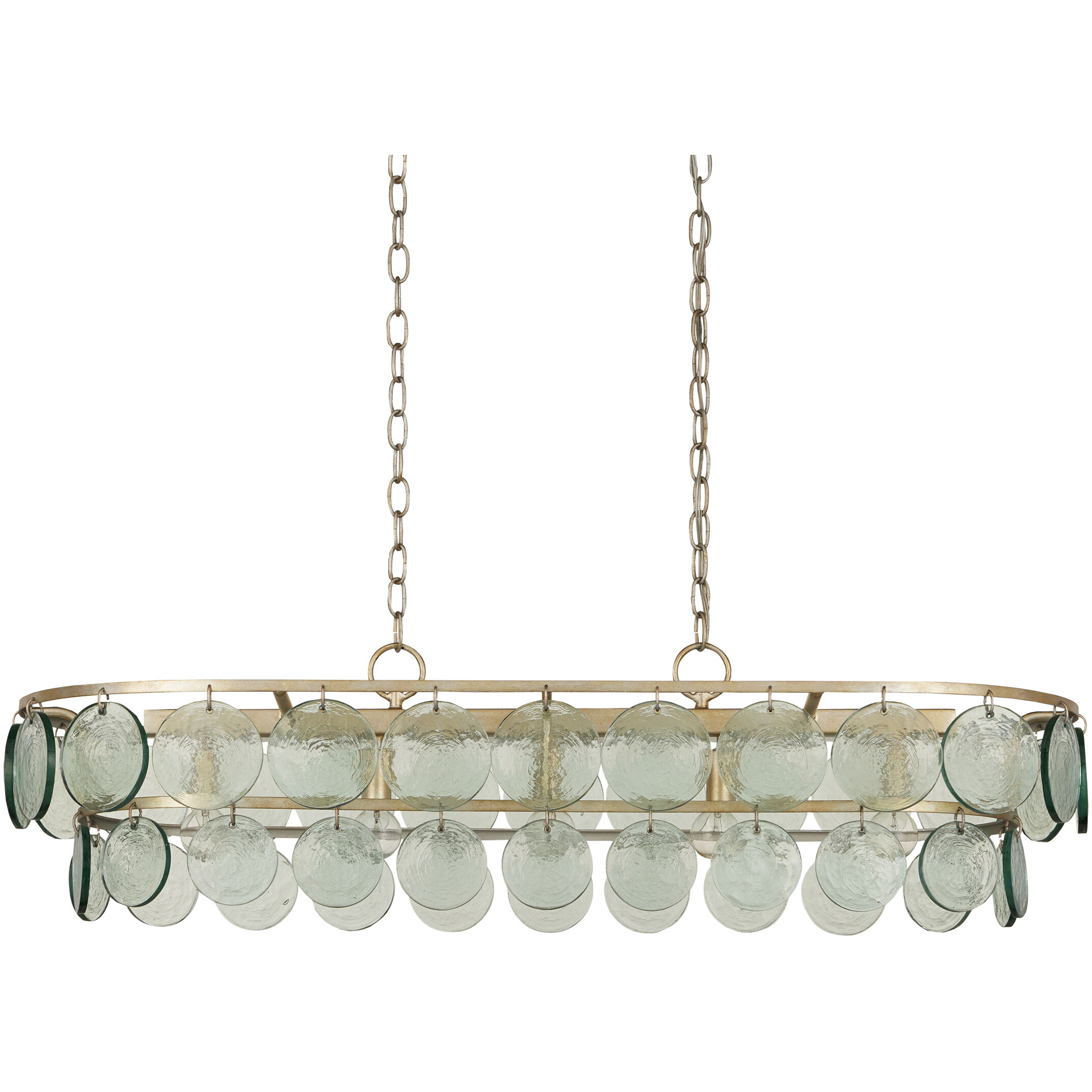 Settat 5 Light 40.25 inch Silver Leaf and Clear Chandelier Ceiling Light