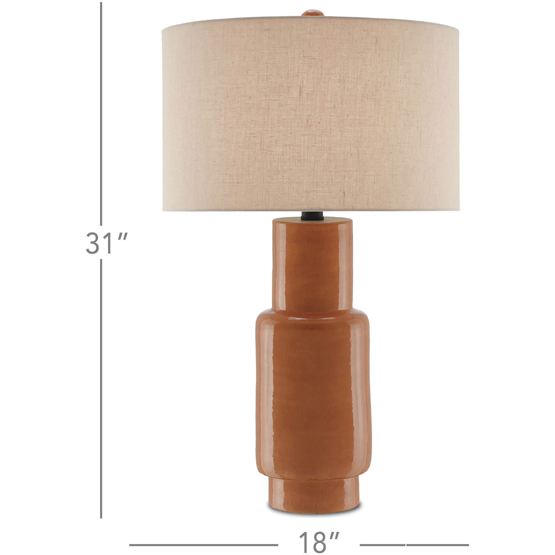 Janeen 31 inch 150 watt Orange/Satin Black Table Lamp Portable Light