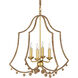 Nimes 4 Light 22.25 inch Natural Rope/Contemporary Gold Leaf Chandelier Ceiling Light, Suzanne Duin Collection