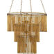 Mantra 7 Light 30 inch Gold Leaf Chandelier Ceiling Light