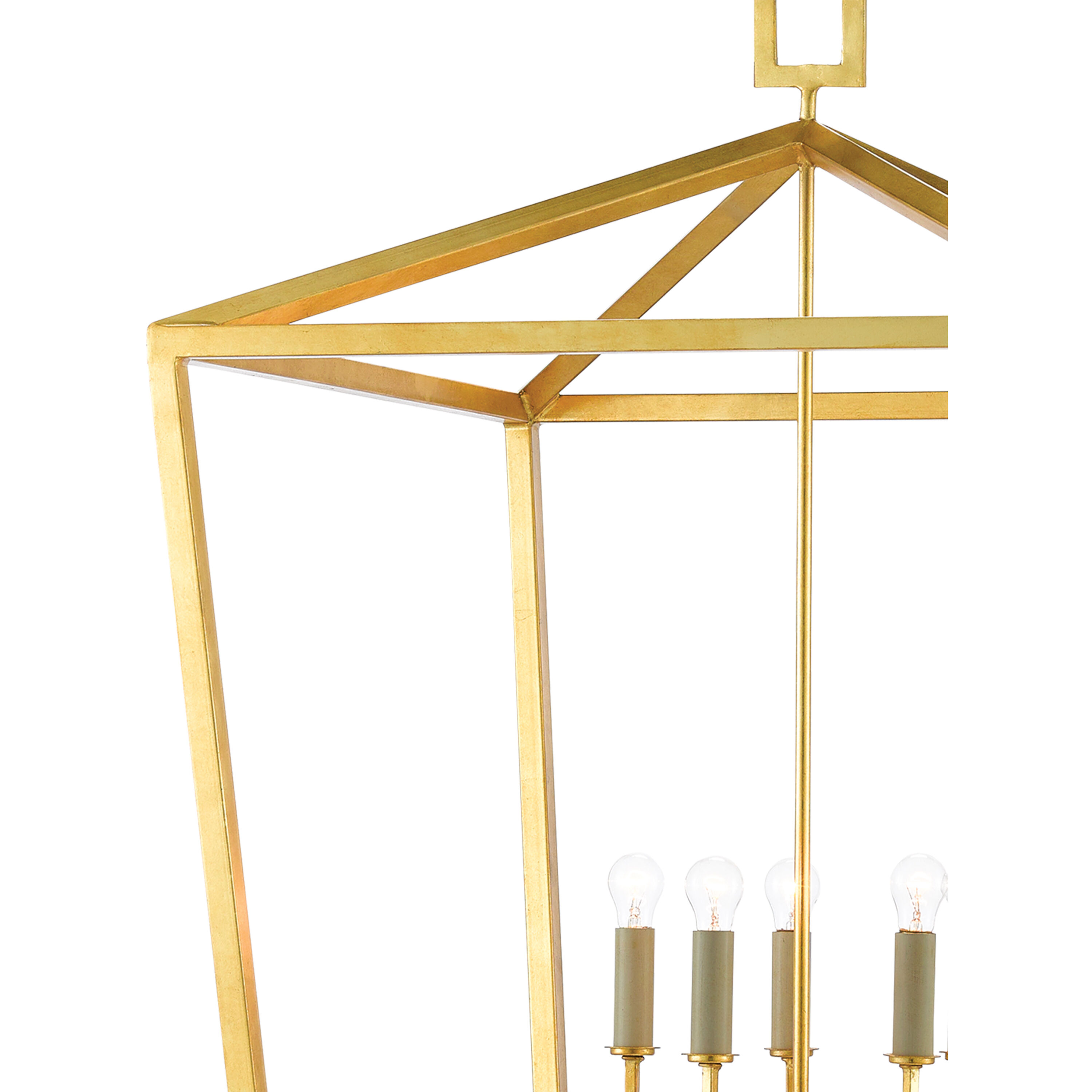 Denison 5 Light 32 inch Contemporary Gold Leaf Lantern Pendant Ceiling Light, Grande