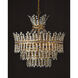 Bradshaw 4 Light 35.5 inch Frosted/Clear/Brass Chandelier Ceiling Light