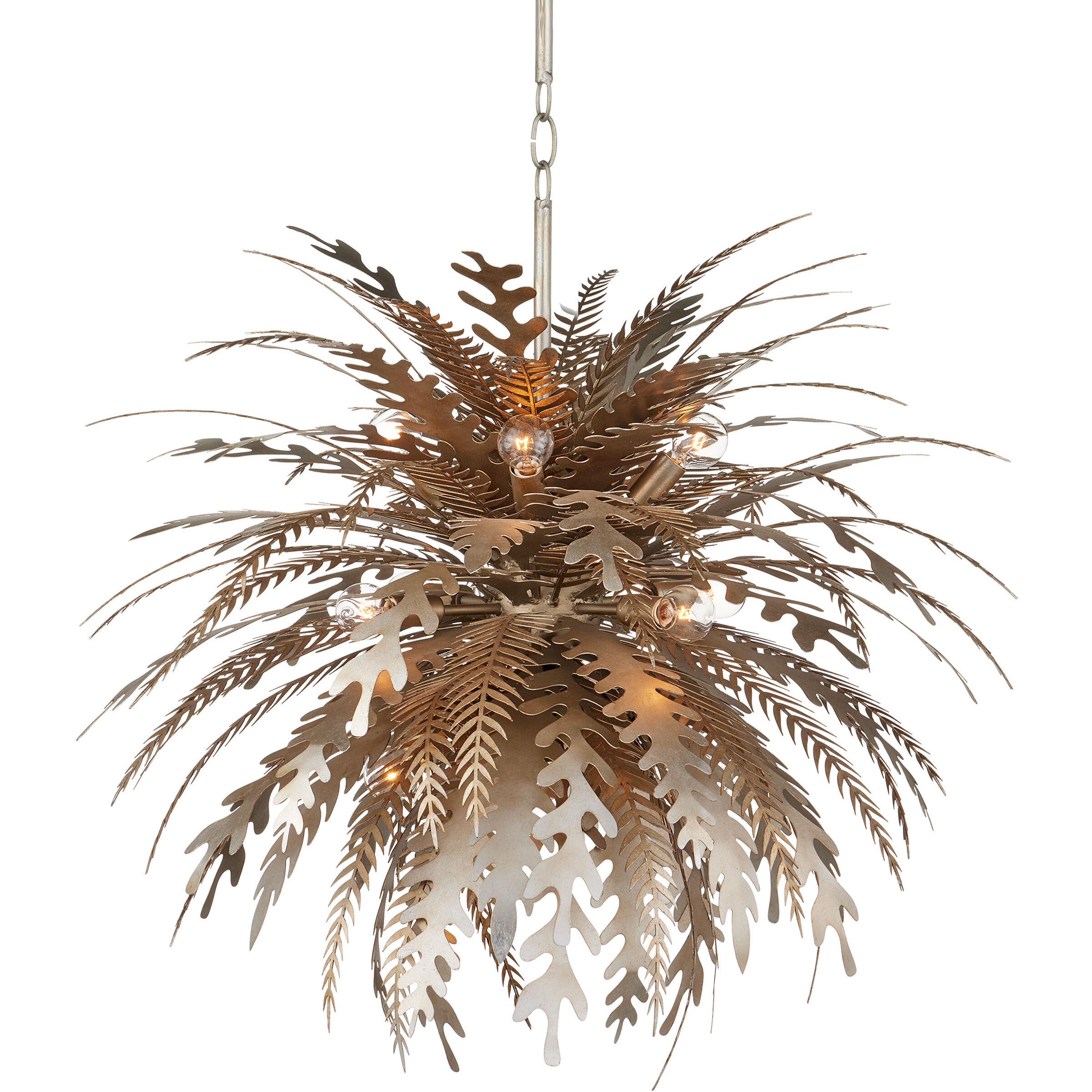 Abyssinia 12 Light 34 inch Contemporary Silver Leaf/Dark Silver Leaf Chandelier Ceiling Light