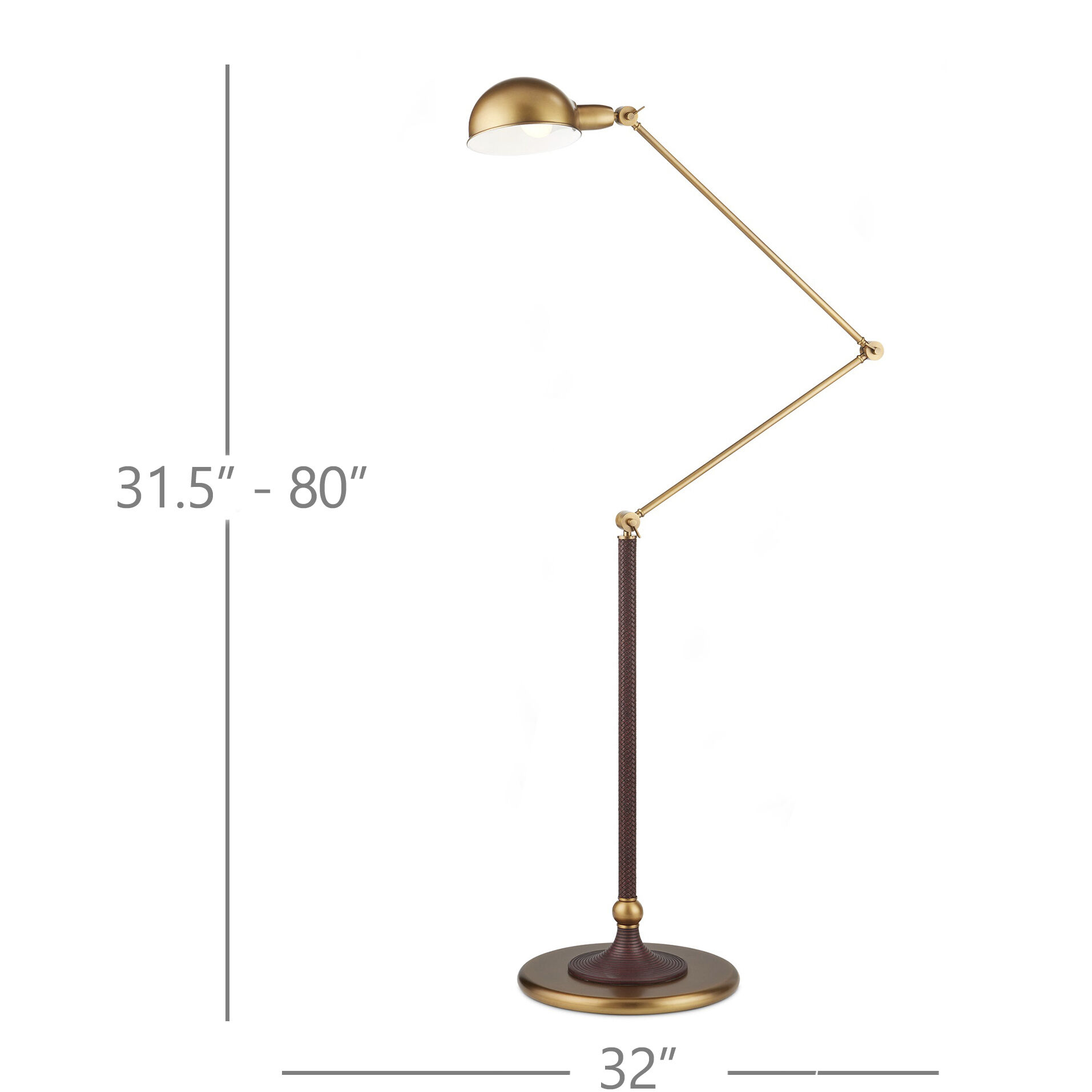 Libretto 63 inch 12 watt Antique Brass/Brownish Red Floor Lamp Portable Light