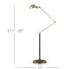 Libretto 63 inch 12 watt Antique Brass/Brownish Red Floor Lamp Portable Light