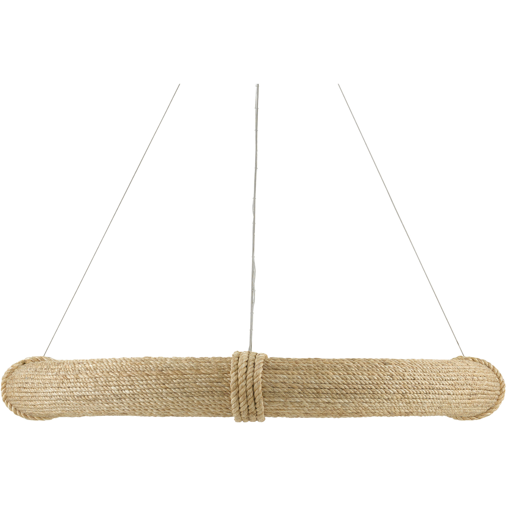 Portmeirion 8 Light 37 inch Satin Black/Abaca Rope Chandelier Ceiling Light